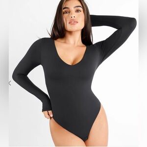 Popilush CloudSense Seamless V-Neck Long-Sleeve Bodysuit
